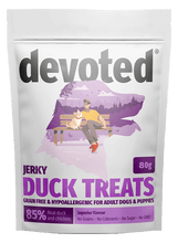 Load image into Gallery viewer, Devoted Grain Free &amp; Hypoallergenic Duck Jerky Dog Treats